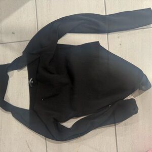 Black Ribbed Long Sleeve Body Suit